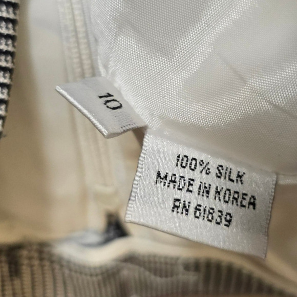 Teri Jon plaid silk suit set blazer skirt size 10 - Picture 7 of 12